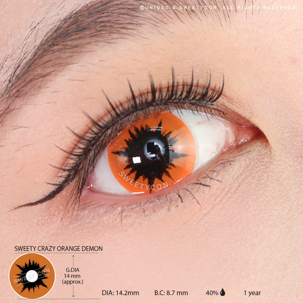 Sweety Crazy Orange Demon (1 lens/pack)-Crazy Contacts-UNIQSO