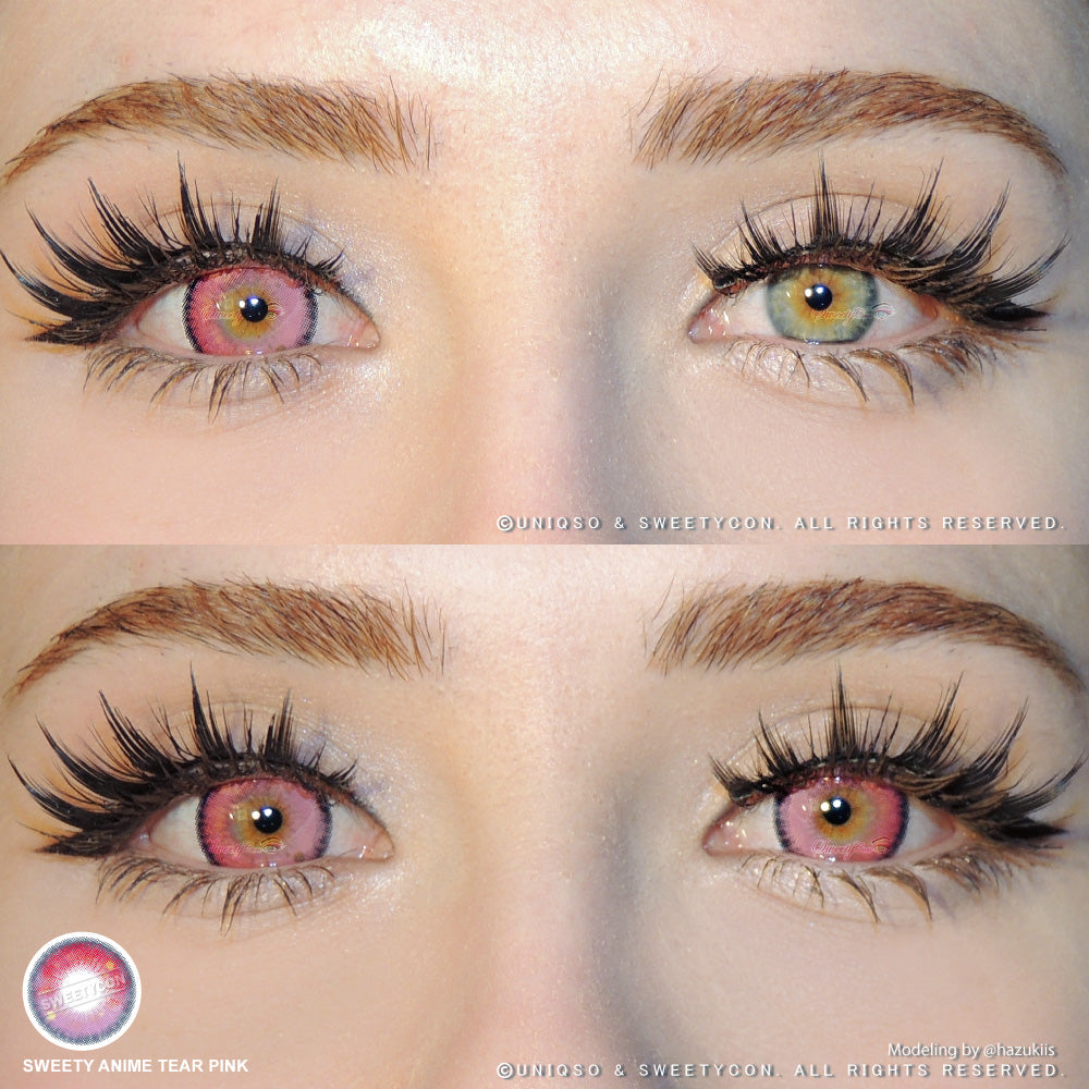 Sweety Anime Tear Pink (1 lens/pack)-Colored Contacts-UNIQSO