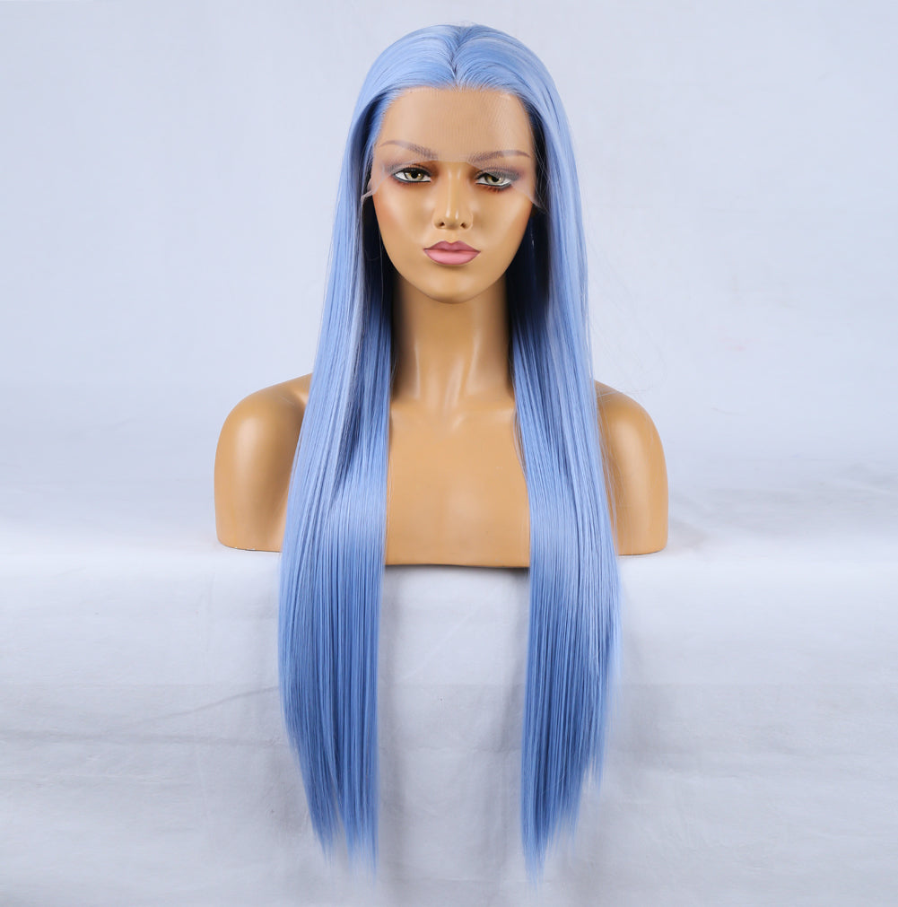 Pamper Blue Front Lace Long Hair Wig-Lace Front Wig-UNIQSO