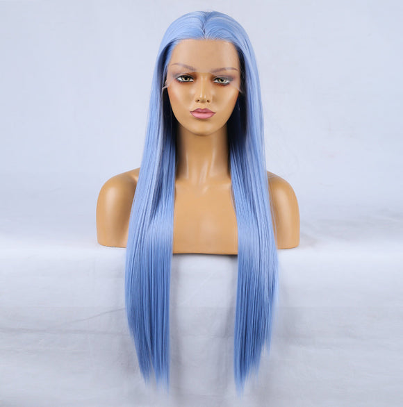 Pamper Blue Front Lace Long Hair Wig-Lace Front Wig-UNIQSO