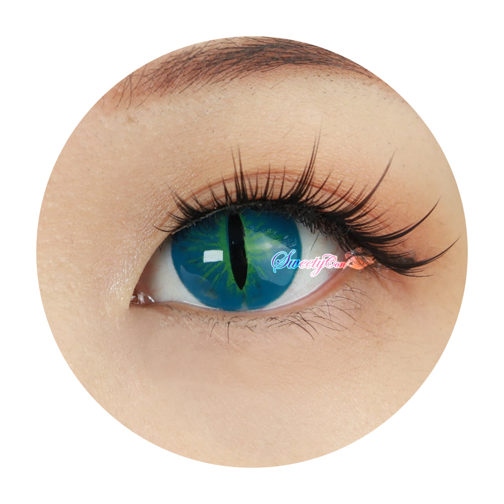Sweety Crazy Dark Green Demon Eye / Cat Eye (New)-Crazy Contacts-UNIQSO