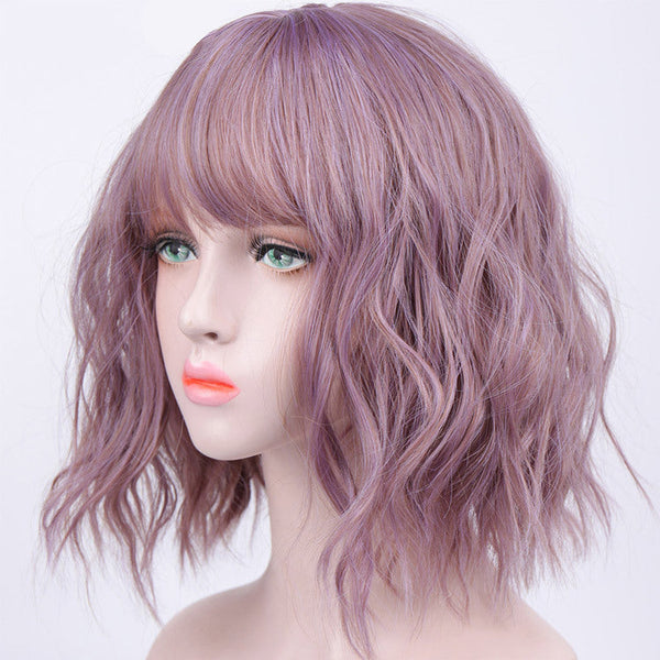 Pink Palette Short Curly Euro-American Hair Wig-Daily Wig-UNIQSO