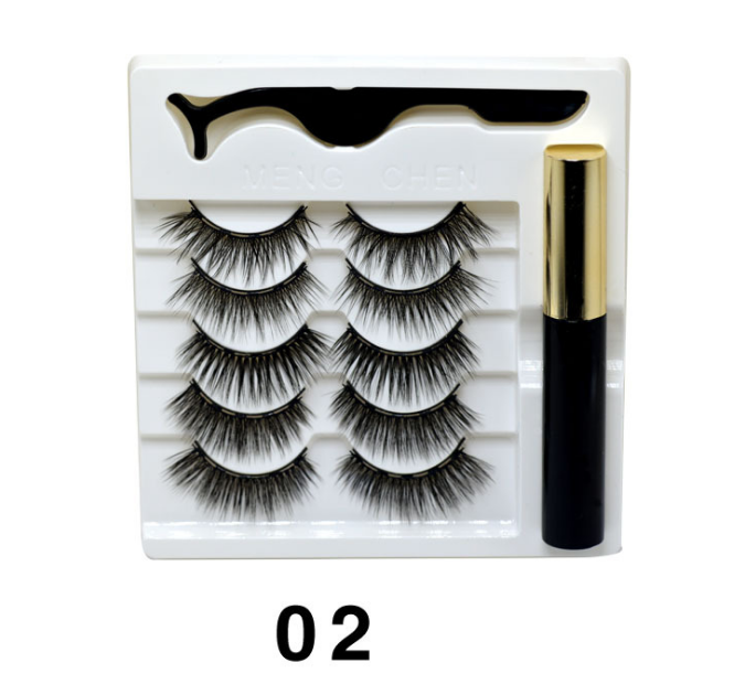 Mixed Designs Faux Mink Magnetic Eyelashes Kit Set (5 Pairs)-Magnetic Eyelash-UNIQSO