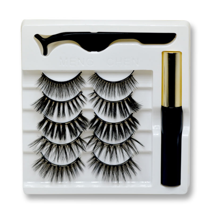 Mixed Designs Faux Mink Magnetic Eyelashes Kit Set (5 Pairs)-Magnetic Eyelash-UNIQSO