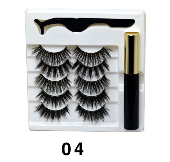 Mixed Designs Faux Mink Magnetic Eyelashes Kit Set (5 Pairs)-Magnetic Eyelash-UNIQSO