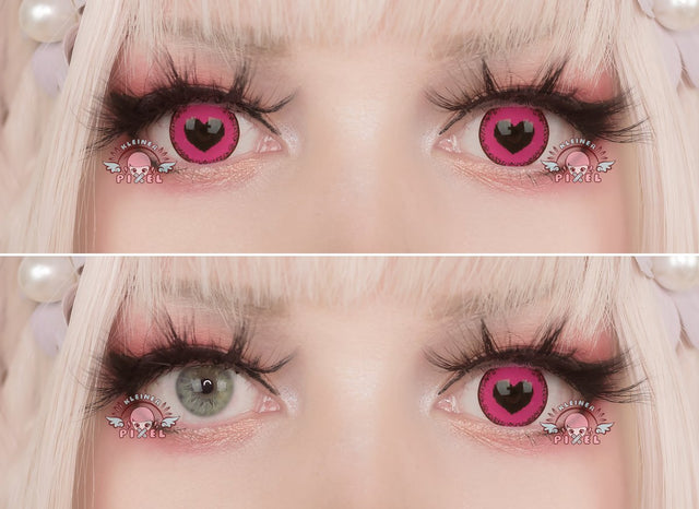 Anime Yandere Pink by KleinerPixel (1 lens/pack)-Colored Contacts-UNIQSO UK