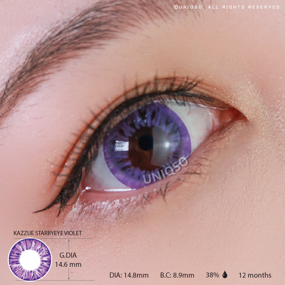 Kazzue Starryeye Violet (1 lens/pack)-Colored Contacts-UNIQSO