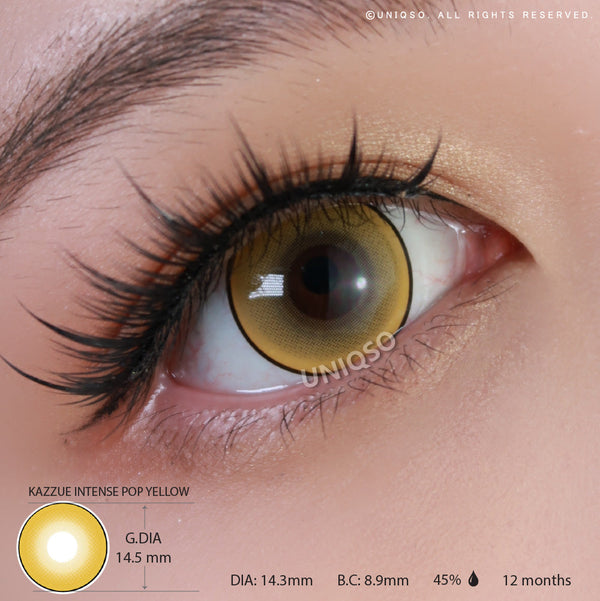 Kazzue Intense Pop Yellow (1 lens/pack)-Colored Contacts-UNIQSO