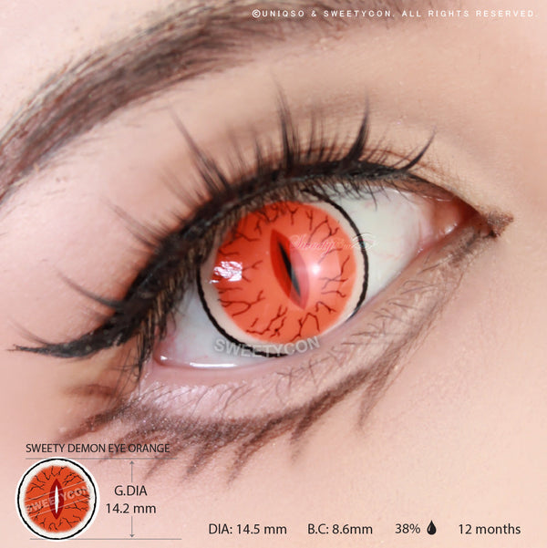 Sweety Demon Eye Orange (1 lens/pack)-Colored Contacts-UNIQSO