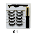 Mixed Designs Faux Mink Magnetic Eyelashes Kit Set (5 Pairs)-Magnetic Eyelash-UNIQSO