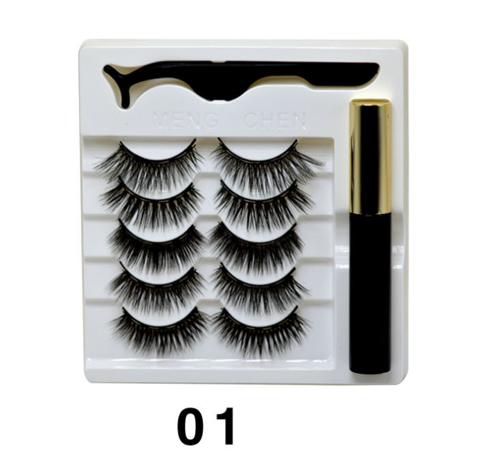 Mixed Designs Faux Mink Magnetic Eyelashes Kit Set (5 Pairs)-Magnetic Eyelash-UNIQSO