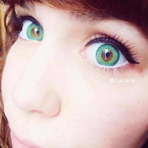 Western Eyes Puffy 3 Tones Green (1 lens/pack)-Colored Contacts-UNIQSO