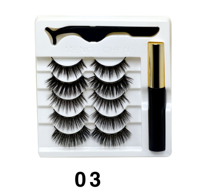 Mixed Designs Faux Mink Magnetic Eyelashes Kit Set (5 Pairs)-Magnetic Eyelash-UNIQSO