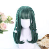 Ash Green Medium with Braids Lolita Wigs-Lolita Wig-UNIQSO