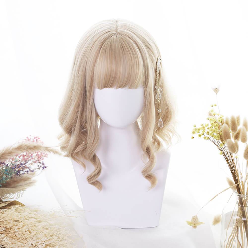 Honey Blonde Sweet Long Side Fringes Lolita Wig-Lolita Wig-UNIQSO