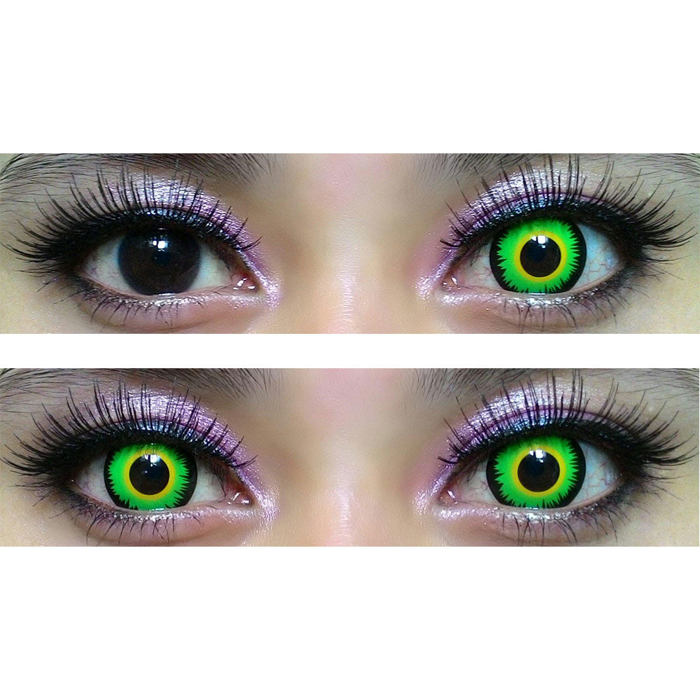 Coscon Crazy with Power - Green Werewolf (1 lens/pack)-Crazy Contacts-UNIQSO