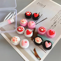 Cute Paw & Love Lens Case Travel Kit (3 Pairs)-Lens Case-UNIQSO UK