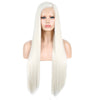 Glitzy White Front Lace Long Straight Hair Wig-Lace Front Wig-UNIQSO