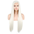 Glitzy White Front Lace Long Straight Hair Wig-Lace Front Wig-UNIQSO