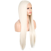 Glitzy White Front Lace Long Straight Hair Wig-Lace Front Wig-UNIQSO UK