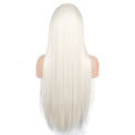 Glitzy White Front Lace Long Straight Hair Wig-Lace Front Wig-UNIQSO UK