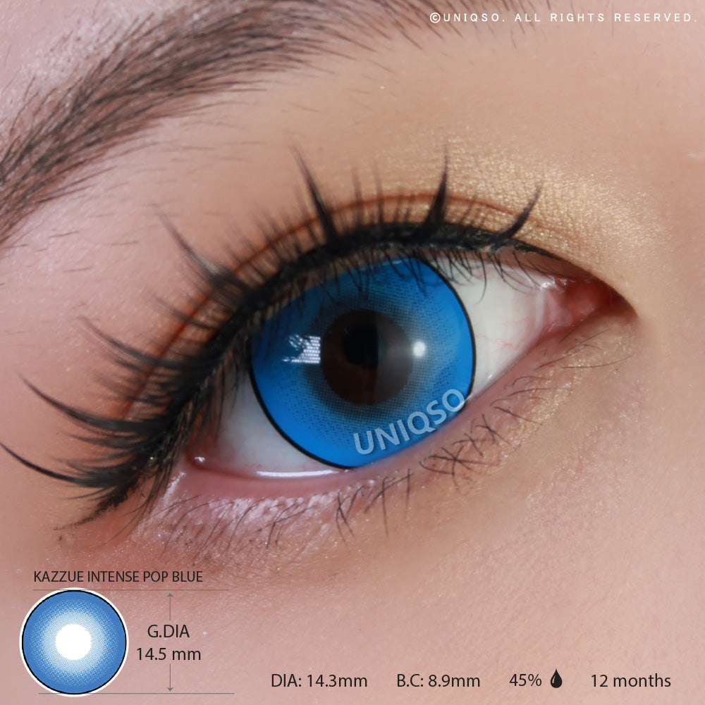 Kazzue Intense Pop Blue (1 lens/pack)-Colored Contacts-UNIQSO UK
