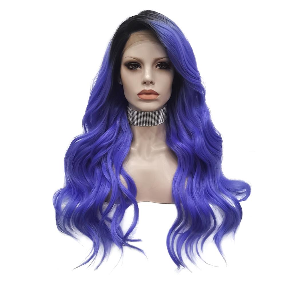 Premium Wig - Deep Root Neon Navy Lustrous Long Lace Front Wig-Lace Front Wig-UNIQSO