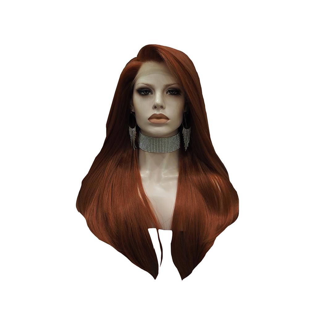 Premium Wig - Fiery Cinnamon Side Sweep Extra Long Lace Front Wig-Lace Front Wig-UNIQSO