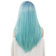 Premium Wig - Rooted Baby Blue Long Side Sweep Straight Lace Front Wig-Lace Front Wig-UNIQSO