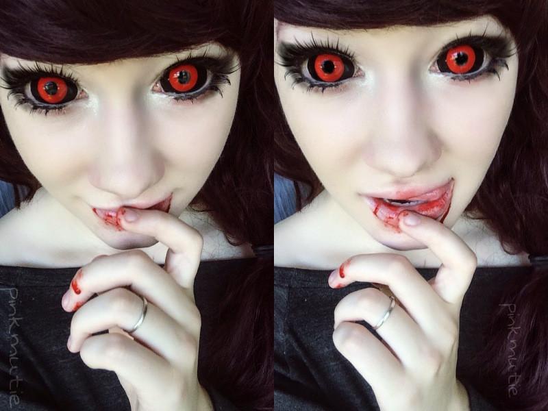 Phantasee Red Black Sclera Contacts Tokyo Ghoul - Red Ghoul/Gremlin (2 lenses/pack)-Sclera Contacts-UNIQSO UK