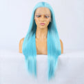 Plush Blue Front Lace Long Straight Hair-Lace Front Wig-UNIQSO UK