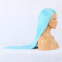 Plush Blue Front Lace Long Straight Hair-Lace Front Wig-UNIQSO UK