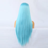 Plush Blue Front Lace Long Straight Hair-Lace Front Wig-UNIQSO UK