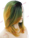 Premium Wig - Dip Dye Turquoise Ombre Lace Wig-Lace Front Wig-UNIQSO UK