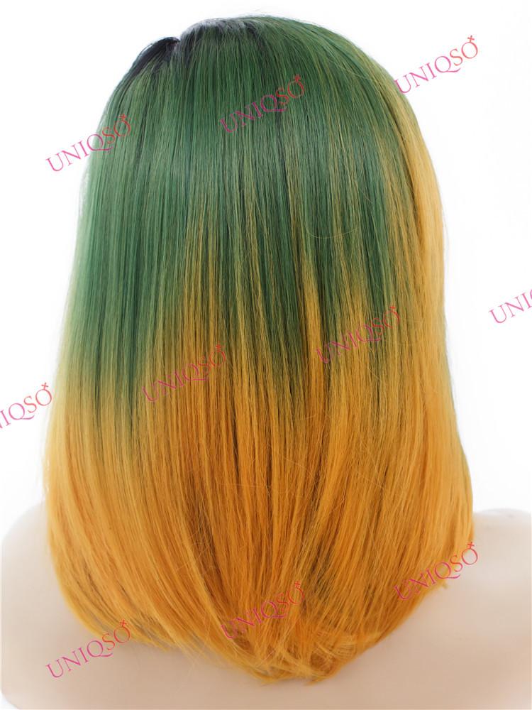Premium Wig - Dip Dye Turquoise Ombre Lace Wig-Lace Front Wig-UNIQSO UK