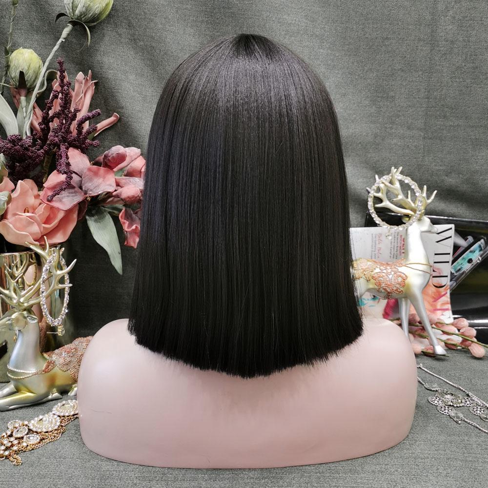 Premium Wig - Ebony Timeless Bob in Shoulder Length Lace Front Wig-Lace Front Wig-UNIQSO UK