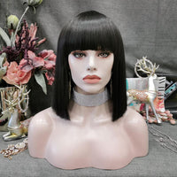 Premium Wig - Ebony Timeless Bob in Shoulder Length Lace Front Wig-Lace Front Wig-UNIQSO UK