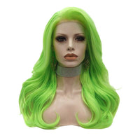 Premium Wig - Fluorescent Green Side Sweep Long Lace Front Wig-Lace Front Wig-UNIQSO UK
