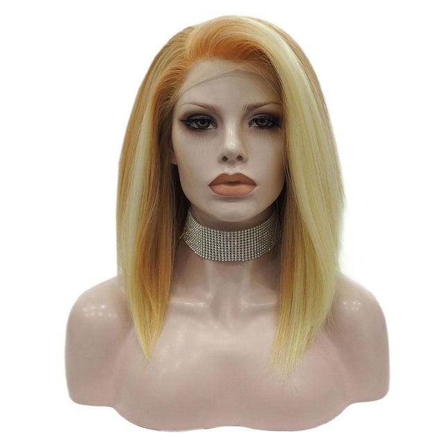 Premium Wig - Khaki Lemon Medium Straight Lace Front Wig-Lace Front Wig-UNIQSO UK
