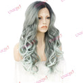 Premium Wig - Reverse Balayage Grey Wig-Lace Front Wig-UNIQSO UK