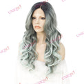 Premium Wig - Reverse Balayage Grey Wig-Lace Front Wig-UNIQSO UK