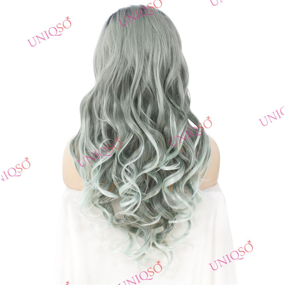 Premium Wig - Reverse Balayage Grey Wig-Lace Front Wig-UNIQSO UK