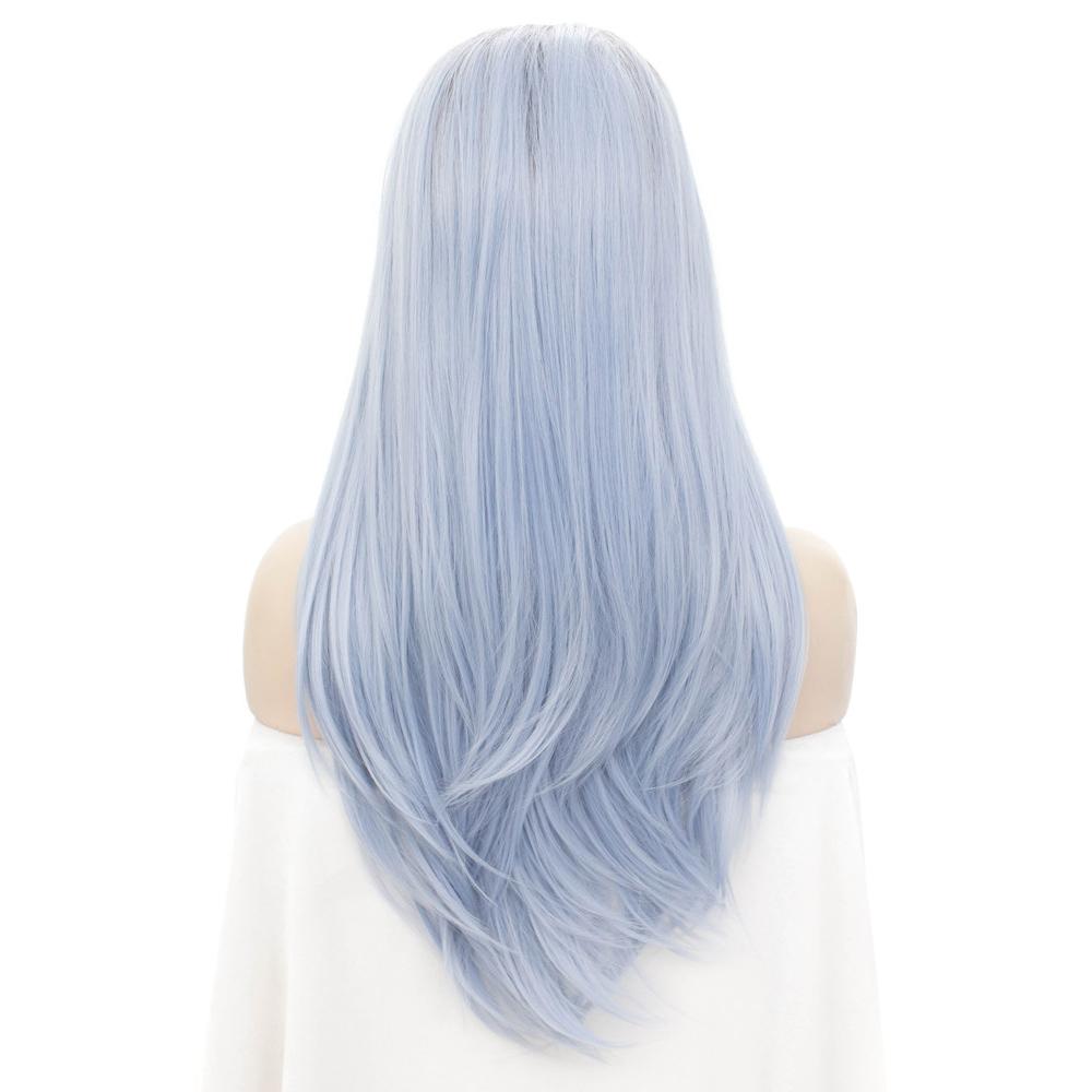 Premium Wig - Rooted Glacier Blue Long Straight Lace Front Wig-Lace Front Wig-UNIQSO UK