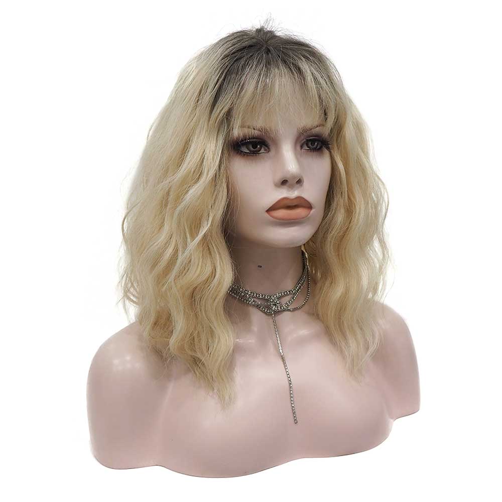 Premium Wig - Rooted Sunflower Fringe in Shoulder Length Wave Lace Front Wig-Lace Front Wig-UNIQSO UK