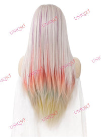 Premium Wig - Strawberry Blonde with Aqua Mint Under Lights Lace Front Wig-Lace Front Wig-UNIQSO UK