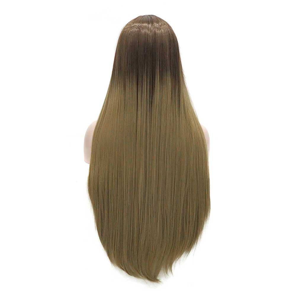 Premium Wig - Two-tone Tortilla Brown Long Straight Lace Front Wig-Lace Front Wig-UNIQSO UK