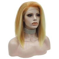 Premium Wig - Khaki Lemon Medium Straight Lace Front Wig-Lace Front Wig-UNIQSO