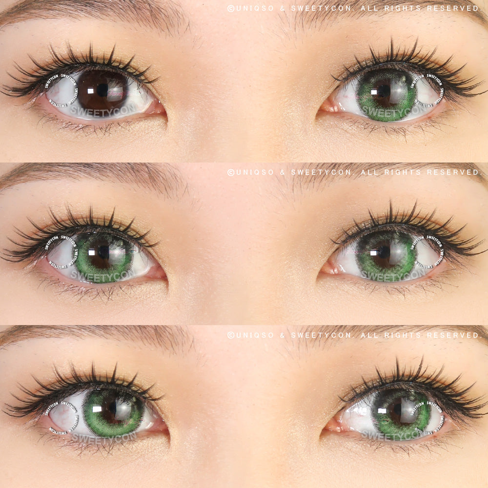 Sweety Anime Tear Green (1 lens/pack)-Colored Contacts-UNIQSO UK