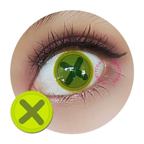 Sweety Crazy Button Eye - Charteuse (1 lens/pack)-Crazy Contacts-UNIQSO UK