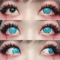 Sweety Crazy Cyan Mesh / Blue Screen with Black Rim (1 lens/pack)-Crazy Contacts-UNIQSO UK